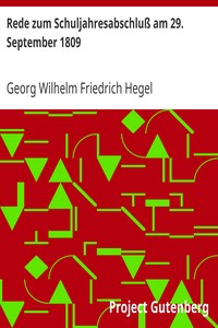 Rede zum Schuljahresabschluß am 29. September 1809