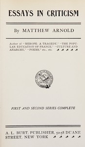 Essays in criticism : First and second series complete