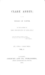 Clare Abbey, volume 1 (of 2) : or, the trials of youth